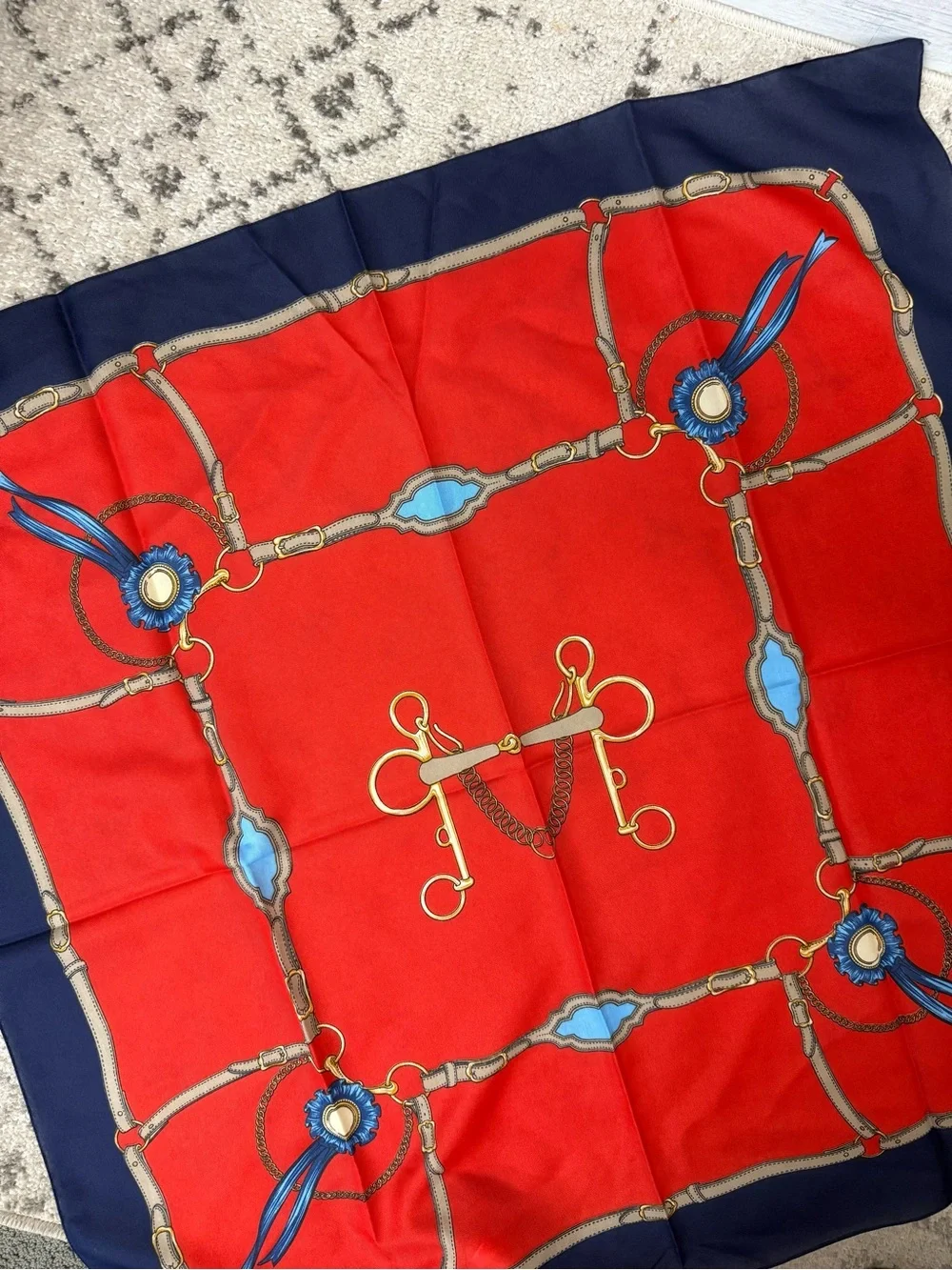 Polyester Equestrian Detailed Scarf Lot of Five